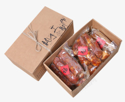 手工包装盒土特产腊肉肠手工包装盒高清图片