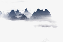 中国云雾水墨山水天空高清图片