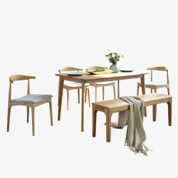家具木质矮凳清新风格餐桌餐椅高清图片