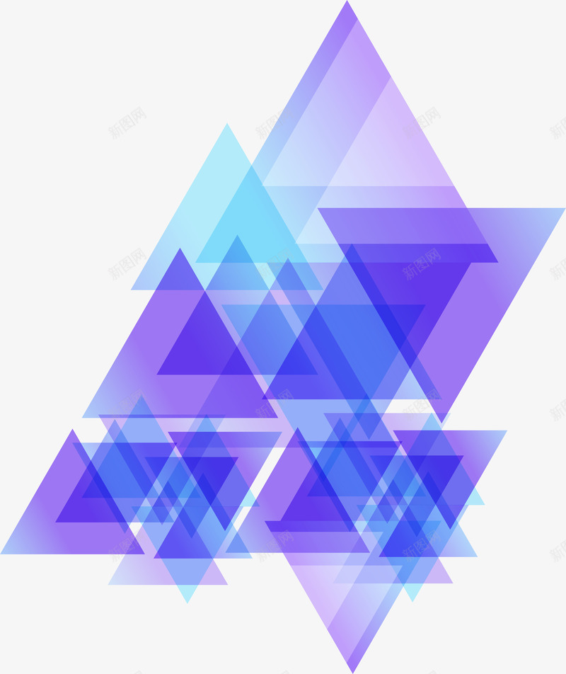 蓝紫色科技三角形元素矢量图ai免抠素材_新图网 https://ixintu.com 三角形形状 画册封面设计 科技元素 蓝色科技 矢量图