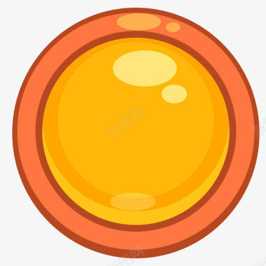 橙色卡通狗背景卡通游戏图标红边金色按钮素矢量图图标