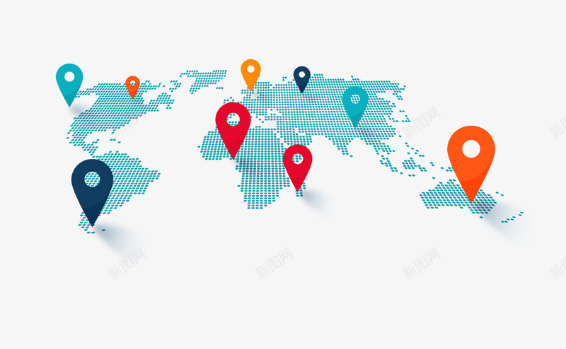 世界地图png免抠素材_新图网 https://ixintu.com 世界 世界地图轮廓 地图 地标