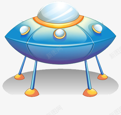 蓝色的停好的UFO飞船飞碟png免抠素材_新图网 https://ixintu.com UFO 蓝色 飞碟 飞船