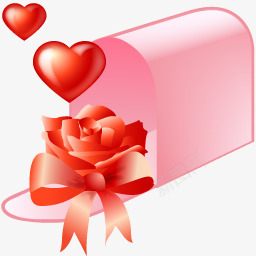 粉色盒子装红色花朵png免抠素材_新图网 https://ixintu.com 盒子 粉色 红色 花朵