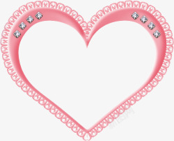 粉色钻石214情人节装饰心形高清图片