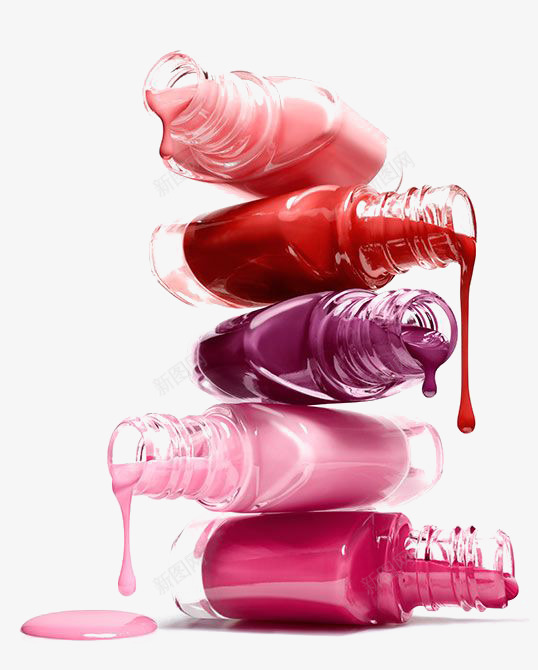 指甲油瓶子png免抠素材_新图网 https://ixintu.com 女性用品 流淌 液体 玻璃瓶 红色 美甲