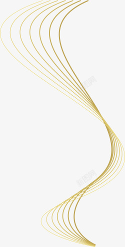 曲线PNG图金色线条曲线高清图片
