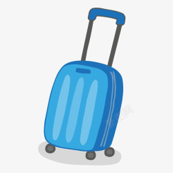 卡通蓝色的行李箱矢量图素材
