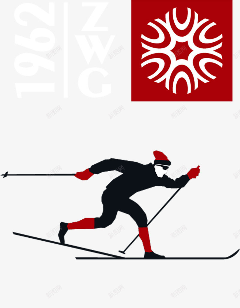 红色滑雪场标志矢量图ai免抠素材_新图网 https://ixintu.com 滑雪 滑雪场 红色 运动 速度 矢量图