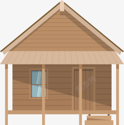 简陋建筑卡通森林中的小木屋高清图片