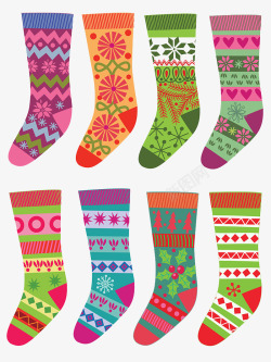 袜子花纹圣诞节主题袜子高清图片