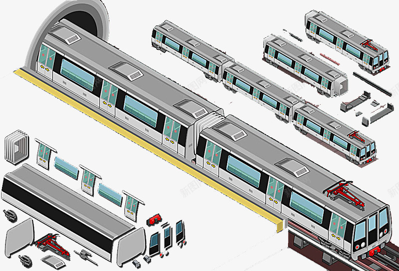 地铁车厢俯视图png免抠素材_新图网 https://ixintu.com 交通工具 俯视 地铁 地铁车厢 车厢 运输工具