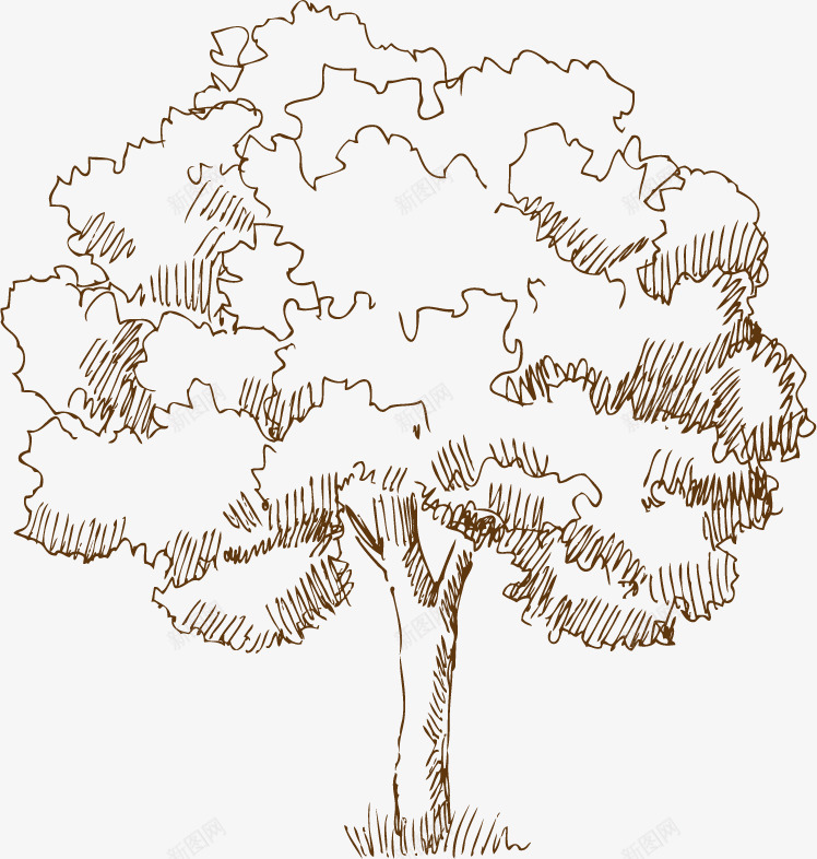 树手绘素描png免抠素材_新图网 https://ixintu.com psd树线稿 平面设计 手绘 树 植物 素描