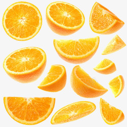 切开的柠檬橙子高清图片