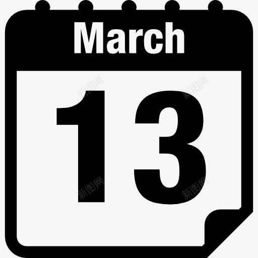 3月13日的日历页图标png_新图网 https://ixintu.com 工具 日历 日历图标 时间 月份 界面