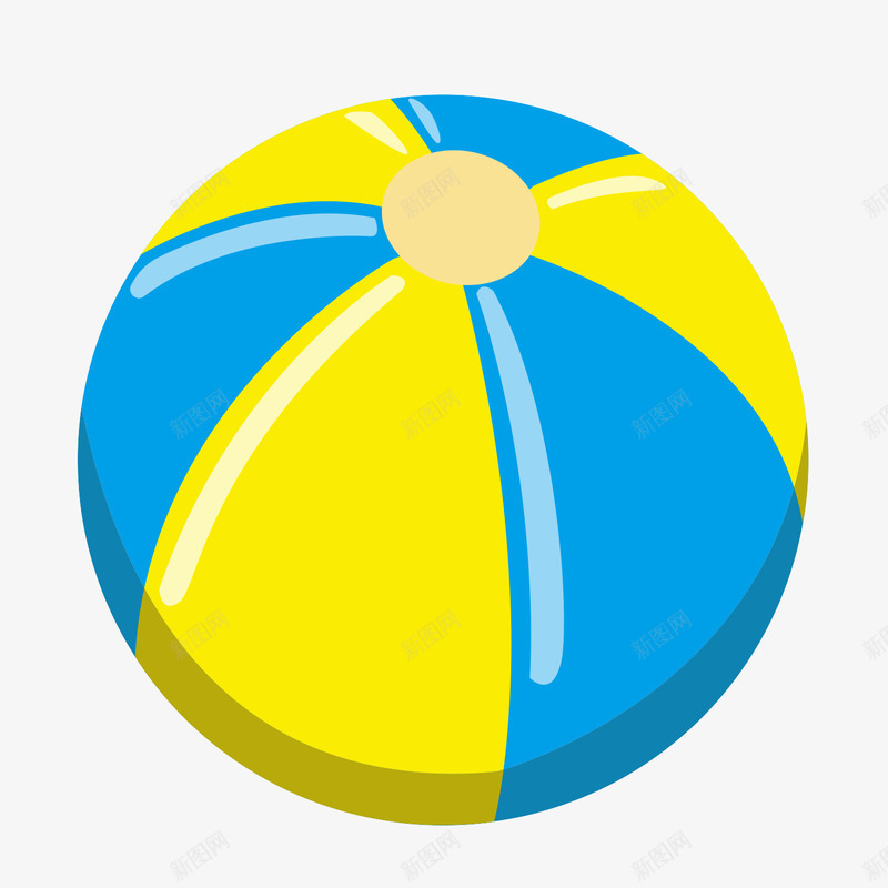 卡通沙滩玩耍球png免抠素材_新图网 https://ixintu.com 卡通 沙滩 玩耍 球 蓝色 黄色