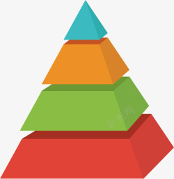 三角锥边框彩色分层三角锥高清图片