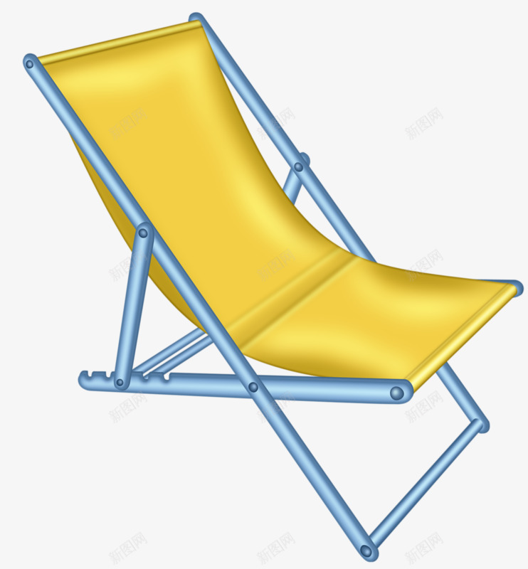 卡通沙滩椅png免抠素材_新图网 https://ixintu.com 休闲 卡通 家具 沙滩椅