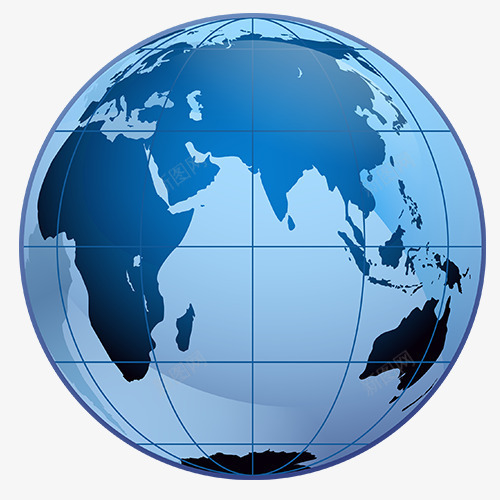 蓝色简约装饰地球仪装饰图图标png_新图网 https://ixintu.com 创意 地球 地球仪 地球表面 地球表面图 海报 球形 简约图标 蓝色