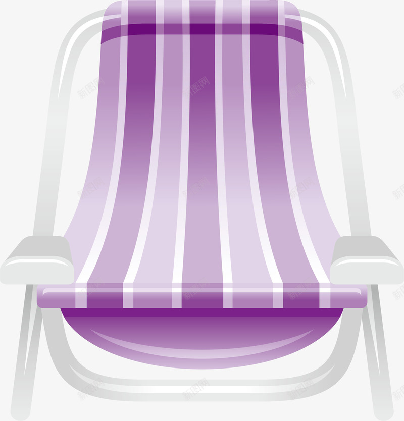 卡通紫色沙滩椅png免抠素材_新图网 https://ixintu.com 休闲 免抠PNG 卡通 夏日旅行 度假 沙滩椅 海边 紫色 装饰图案