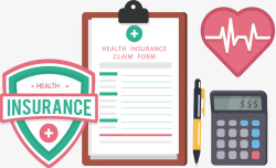 医疗盾牌填写健康保险单高清图片
