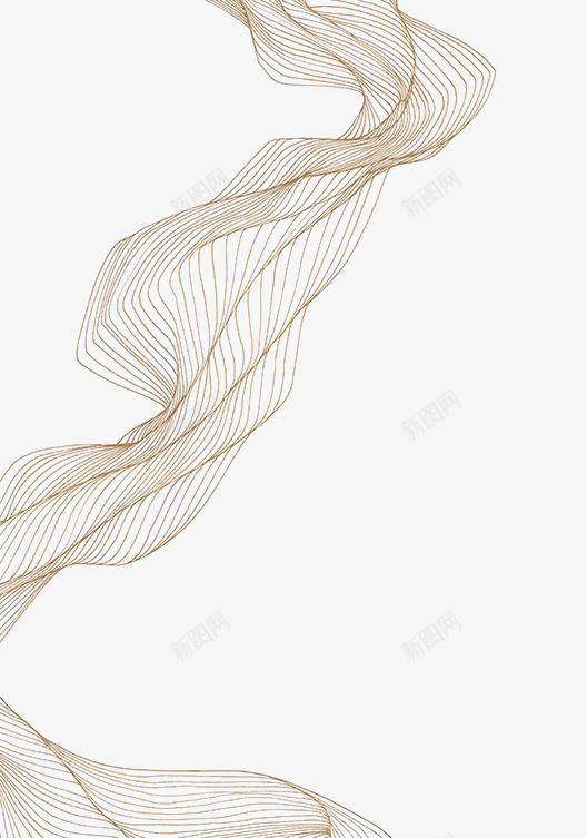 金色科技感线条png免抠素材_新图网 https://ixintu.com 弯曲 扭曲 曲线 科技 科技线型弯曲 线型 线条 金色线条