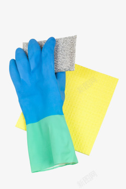 黄色布巾彩色清洁工具高清图片