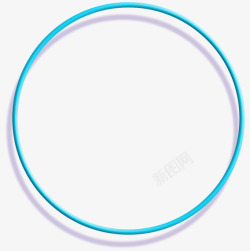 蓝色圆形阴影边框素材