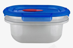 透明盒子蓝色盖子的饭盒塑胶制品素材