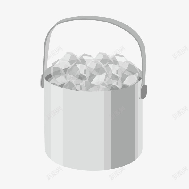一桶冰块png免抠素材_新图网 https://ixintu.com 一桶冰块 冰块 卡通 卡通冰块