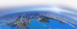 城市俯视蓝色城市俯视高清图片