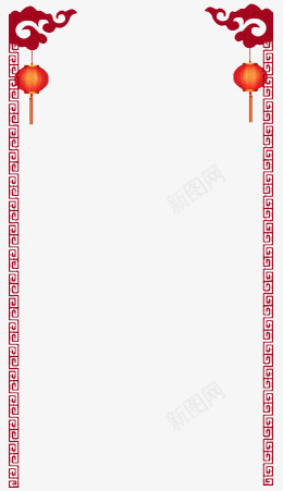 中国风元素装饰边框png免抠素材_新图网 https://ixintu.com 中国 灯笼 红色