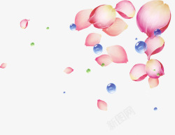 粉色浪漫手绘表白花瓣素材