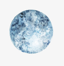蓝色圆月月亮高清图片