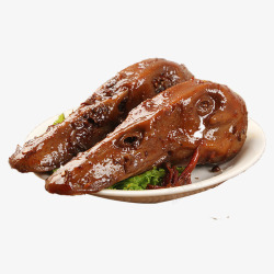 麻辣川菜产品实物肉类卤鸭头高清图片