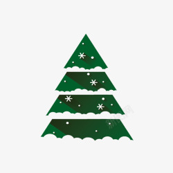 圣诞树扁平绿色扁平化圣诞树高清图片