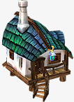 游戏场景创意复古房子装饰物素材