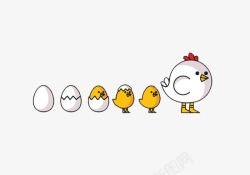下蛋的卡通鸡下蛋图高清图片