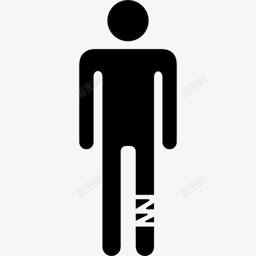 受伤的腿一个站着的人的剪影图标png_新图网 https://ixintu.com 人 剪影 医疗 受伤 受伤的人 受伤的男性 站立 腿受伤 自残 被束缚腿