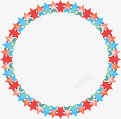 拼凑星星星星拼图圆形相框高清图片
