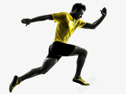 肌肉型男跑者侧影高清图片