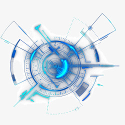 科技多边形蓝色科技感线条装饰元素高清图片