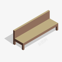 木制长椅装饰案矢量图素材