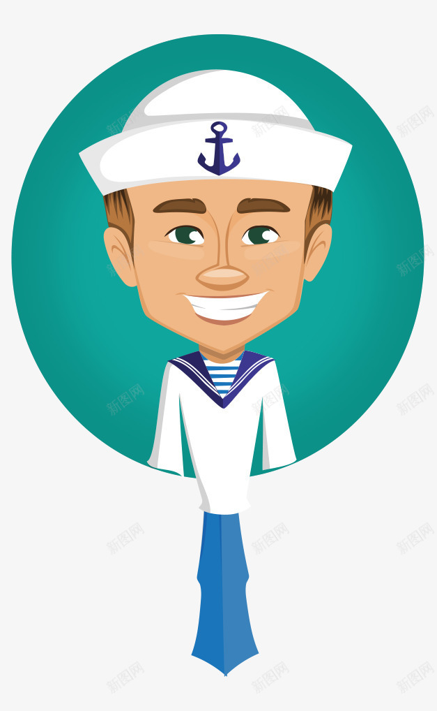 卡通手绘国外水手海军png免抠素材_新图网 https://ixintu.com 卡通的人物 国外的海军 平面水手 手绘的水手