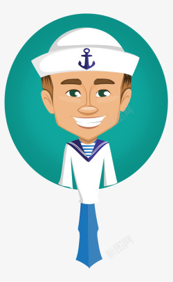 平面水手卡通手绘国外水手海军高清图片