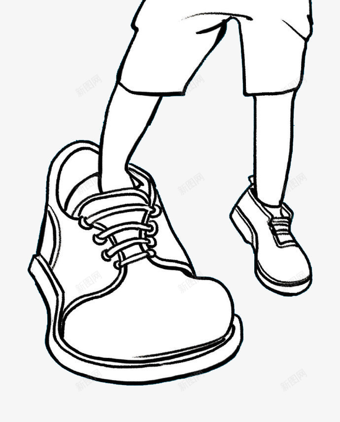 穿大头皮鞋的小孩png免抠素材_新图网 https://ixintu.com 一只大头皮鞋 两只不一样的鞋子 穿短裤的小男孩 系鞋带的鞋子