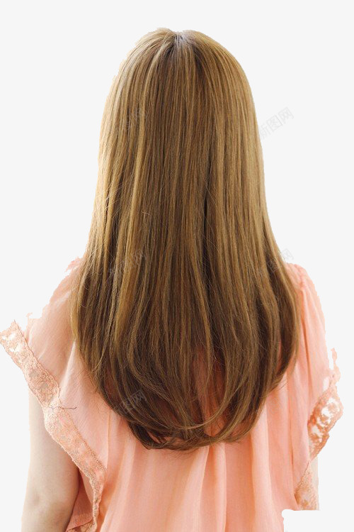 女生发型png免抠素材_新图网 https://ixintu.com 中长发 发型 头型 棕色 设计