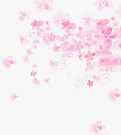 春季水彩文艺粉色桃花素材