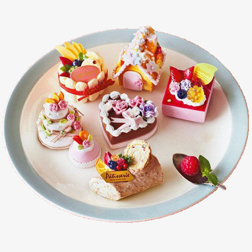 一盘蛋糕png免抠素材_新图网 https://ixintu.com 创意蛋糕点心 心形 房子型 甜品