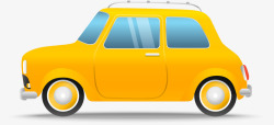 矢量小轿车黄色卡通小汽车高清图片
